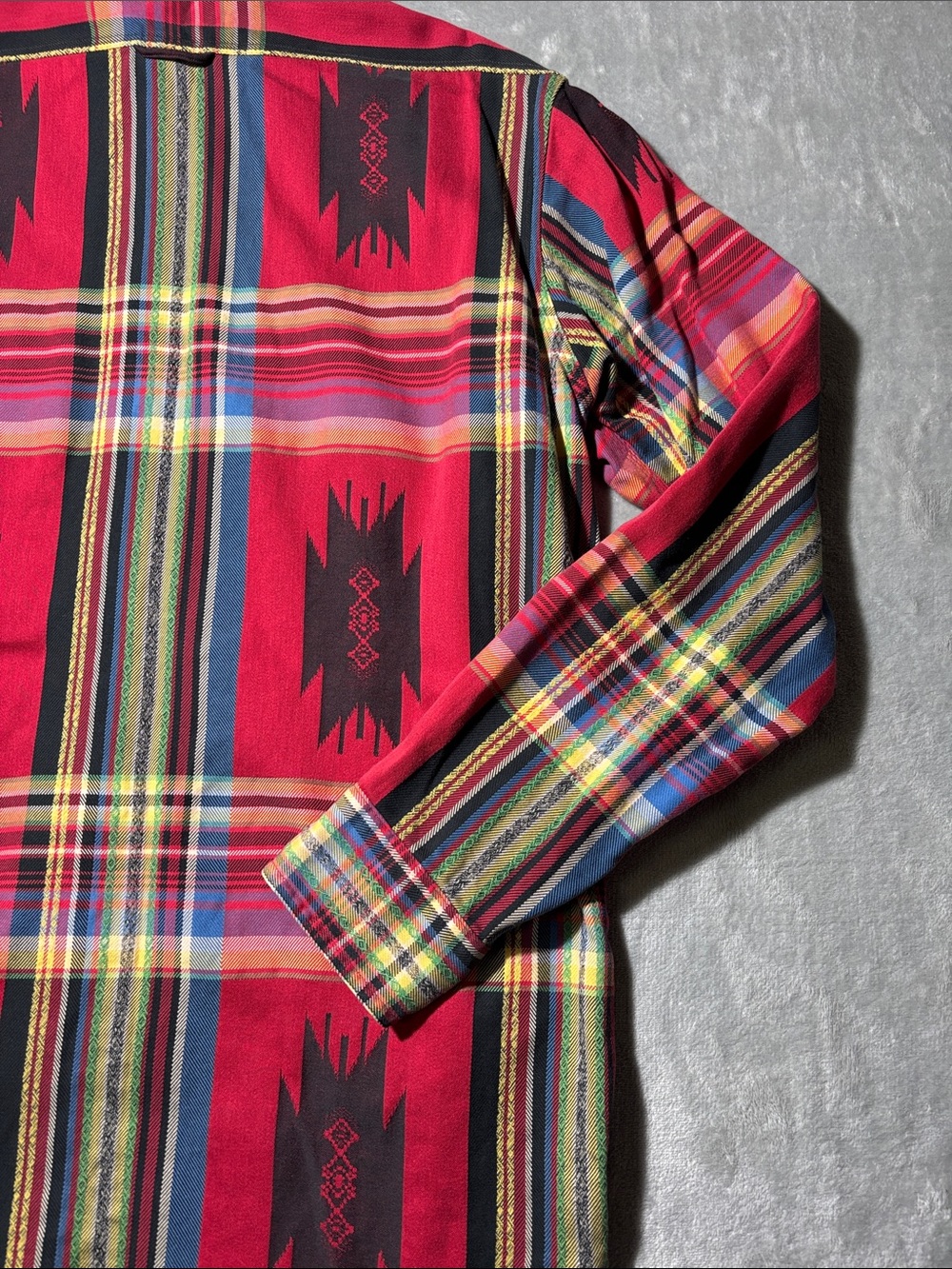 Polo Ralph Lauren Mens L Red Southwestern Indian Beacon Blanket Shirt Aztec - Picture 12 of 13